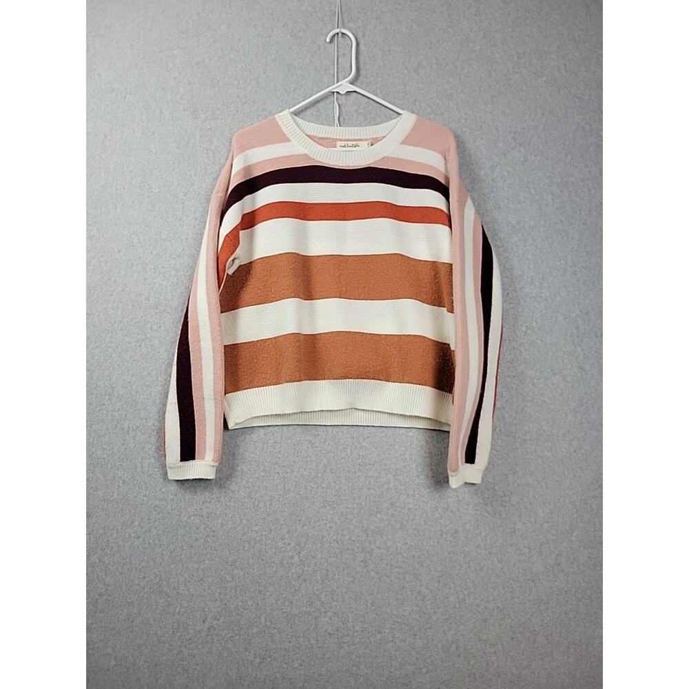 Mod Boutique Colorful Striped Knit LS Drop Shoulder Sweater Women's Plus 2XL